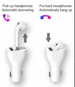 Caricatore auto con cuffia bluetooth incorporata by masitalia