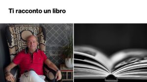 libro aperto e la scritta “ti racconto un libro”